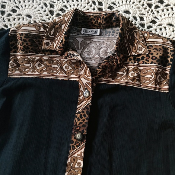 Vintage Cheetah Button Up Shirt - Size XL - Picture 3 of 6
